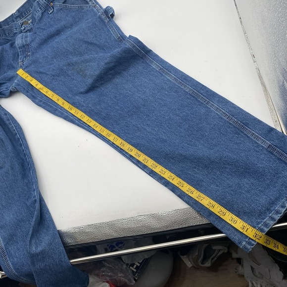 Wrangler Five Star Heritage Carpenter Blue Jeans Mens 38x32 Work Pants SPOTS - Picture 10 of 12